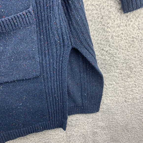 Alya Open Front Cardigan Sweater Women's Pockets Long Tunic Knit Size Small Blue - Picture 7 of 15